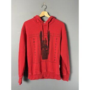 NOMENKLATURA Mens M Red/Black Pullover Hoodie Sweatshirt Alexandre Plokhov